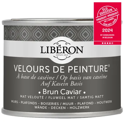 Peinture murale Libéron Velours de Peinture Brun Caviar mat velouté 125ml
