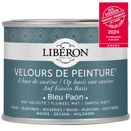 Peinture murale Libéron Velours de Peinture Bleu Paon mat velouté 125ml