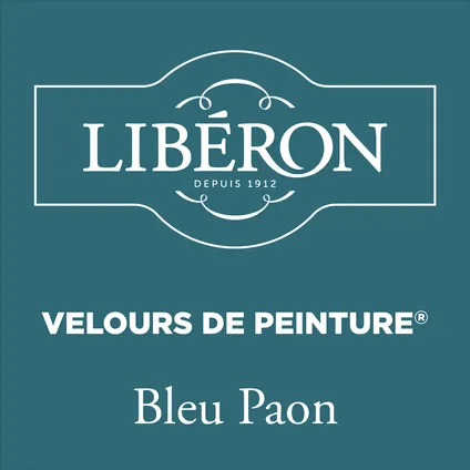Peinture murale Libéron Velours de Peinture Bleu Paon mat velouté 125ml 2