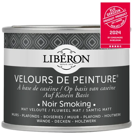 Peinture murale Libéron Velours de Peinture Noir Smoking mat velouté 125ml