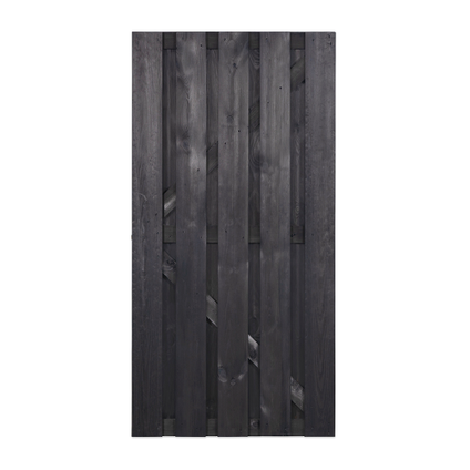 Tuinpoort zwart dennenhout 90x180cm