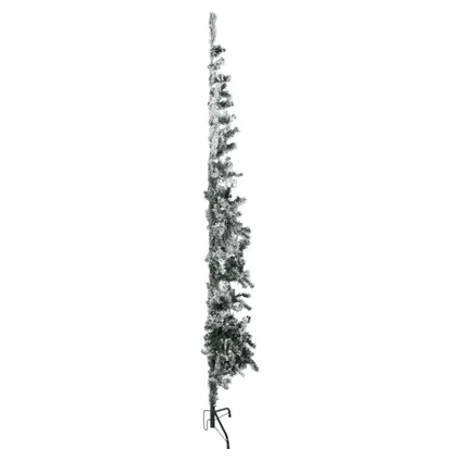 vidaXL Kunstkerstboom half met sneeuw smal 210 cm 2