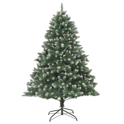 VidaXL kunstkerstboom sneeuw + dennenappels breed 180cm PVC