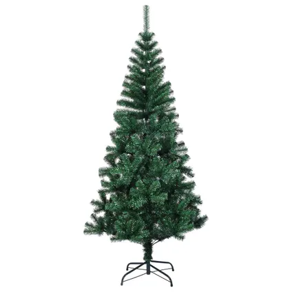 vidaXL Kunstkerstboom met iriserende uiteinden 150 cm PVC groen 2
