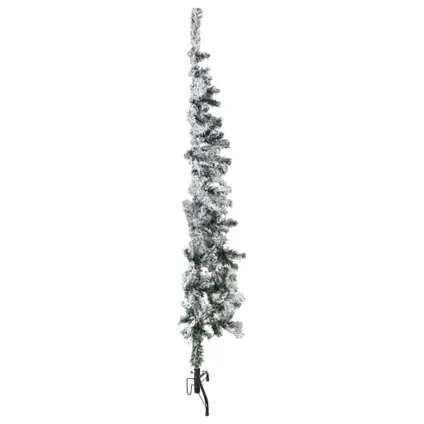 vidaXL Kunstkerstboom half met sneeuw smal 150 cm 2