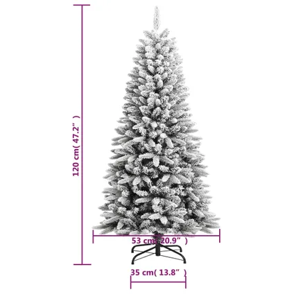 vidaXL Kunstkerstboom met sneeuw 120 cm PVC en PE 8