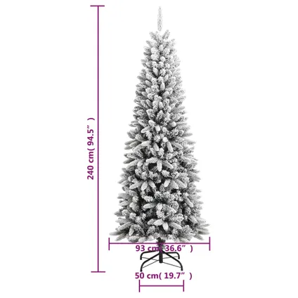 vidaXL Kunstkerstboom met sneeuw 240 cm PVC en PE 8