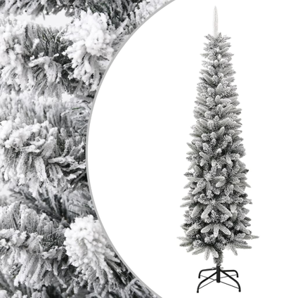 VidaXL kunstkerstboom smal met sneeuw 240cm PVC en PE