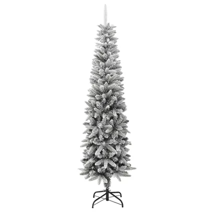 VidaXL kunstkerstboom smal met sneeuw 240cm PVC en PE 2