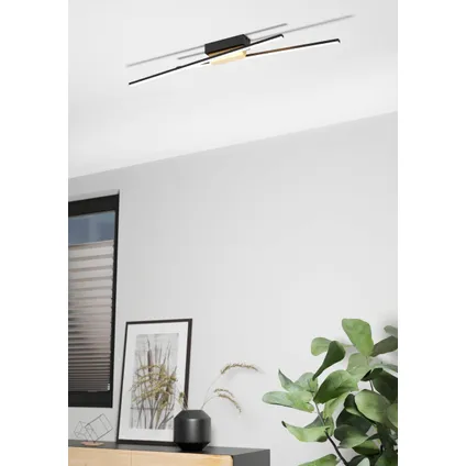 EGLO plafondlamp Panagria hout zwart 2x13W 3