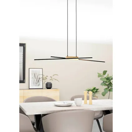EGLO hanglamp Panagria hout zwart 2x13W 3
