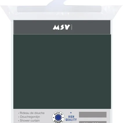 MSV douchegordijn polyester 180x200cm donkergroen 5