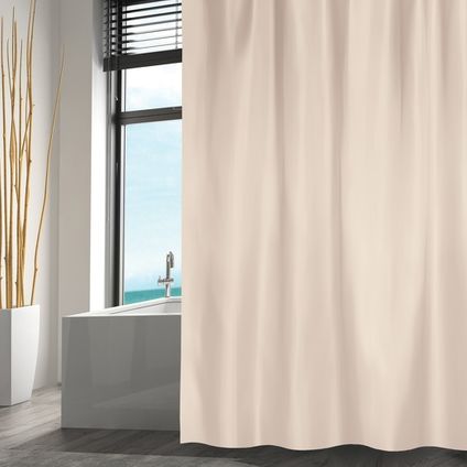 MSV douchegordijn polyester 180x200cm beige
