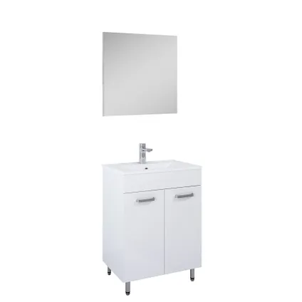 Set de meuble de salle de bains Ava 60 2D blanc et chrome