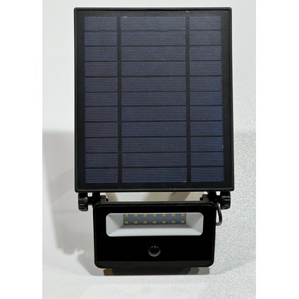 Lampe solaire noir 16W avec veilleuse et détecteur de mouvement