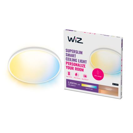 Plafonnier intelligent WiZ SuperSlim blanc ⌀43cm 22W