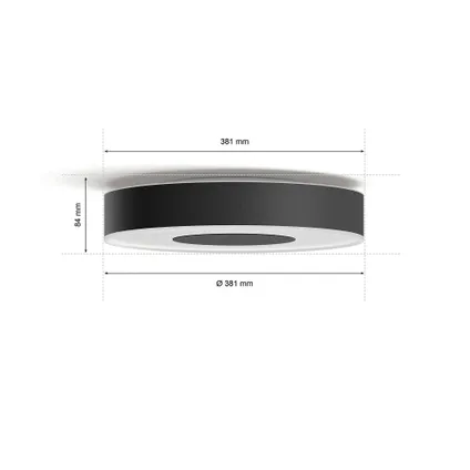 Philips Hue plafondlamp Xamento zwart ⌀38cm 33,5W 2