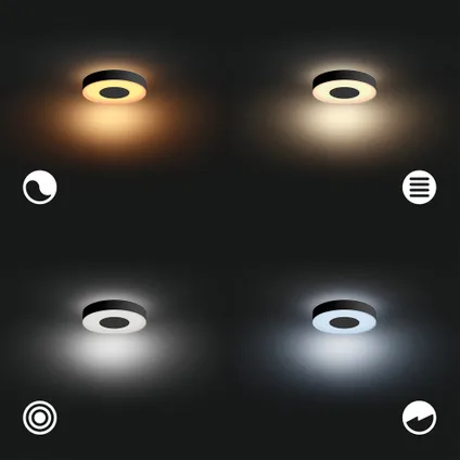 Philips Hue plafondlamp Xamento zwart ⌀38cm 33,5W 6