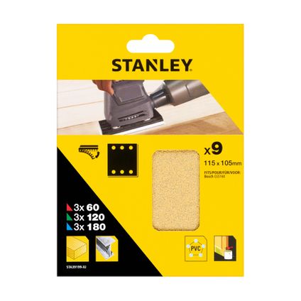 Feuilles abrasives Stanley STA39199-XJ K60/80/120 9 pcs
