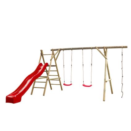 SwingKing speeltoestel met glijbaan Noortje rood 300cm