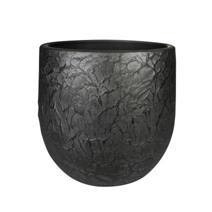 Steege Plantenpot - antiek look - keramiek - zwart - D28 x H25 cm