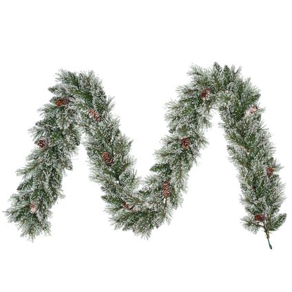 Guirlande de branches de sapin de Noël vert avec neige 270cm