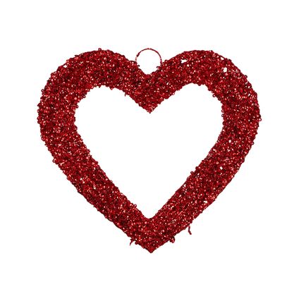 Kerstdecoratie hanger hart rood Ø30cm