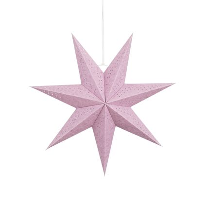 Étoile à suspendre papier recyclé lilas 45x45cm