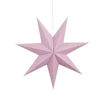 Étoile à suspendre papier recyclé lilas 45x45cm