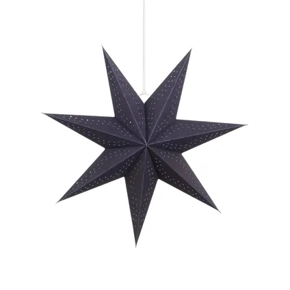 Étoile à suspendre papier recyclé bleu 45x45cm