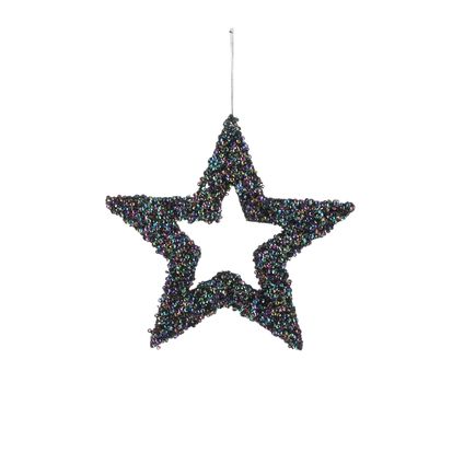 Kersthanger ster zwart Ø30cm