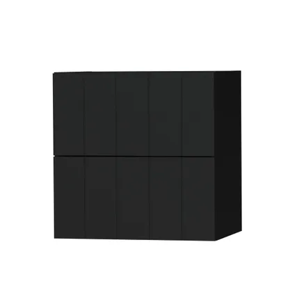 Ensemble de meubles Tiger Maryport 60 cm avec 2 tiroirs Noir mat incluant Ontario lavabo Blanc brillant 4