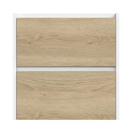 Tiger Reverse Ensemble de meubles 60 cm avec 2 tiroirs Chêne naturel / Blanc mat incluant Oval vasque Blanc mat 4