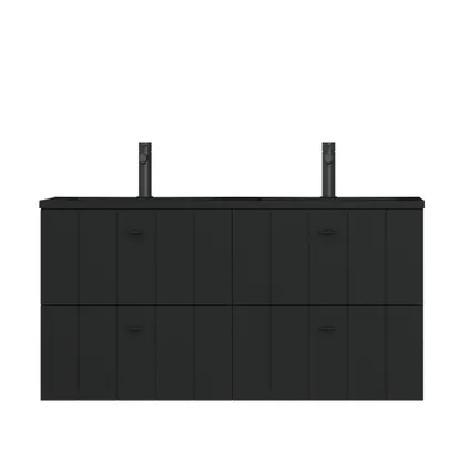 Tiger Maryport Ensemble de meubles 120 cm avec 4 tiroirs Noir mat incluant Quadro vasque Noir mat 2