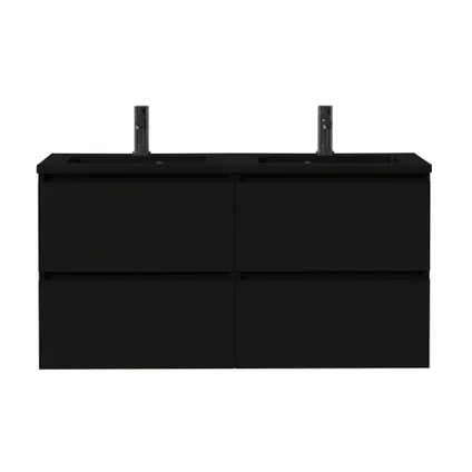 Tiger meubelset Loft 120cm met 4 lades mat zwart inclusief Quadro wastafel mat zwart 2