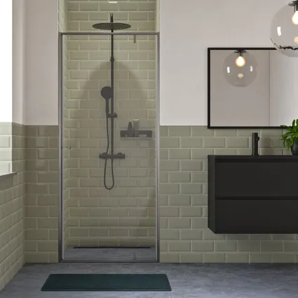 Ensemble meuble de salle de bain Tiger Loft 120cm avec 4 tiroirs noir mat avec lavabo Quadro vasque noir mat 3