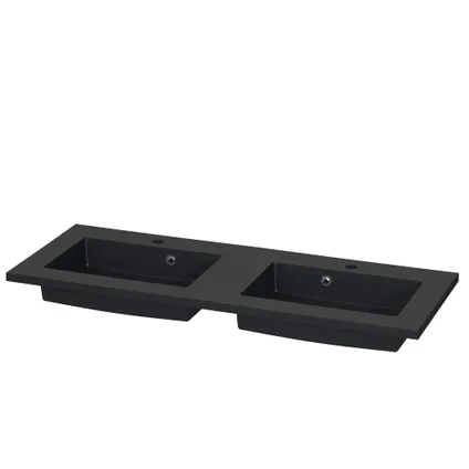Ensemble meuble de salle de bain Tiger Loft 120cm avec 4 tiroirs noir mat avec lavabo Quadro vasque noir mat 4