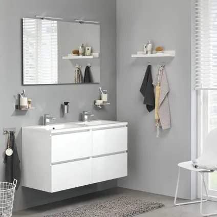 Ensemble meuble de salle de bain Tiger Loft 120cm avec 4 tiroirs blanc brillant avec lavabo Quadro blanc brillant 4