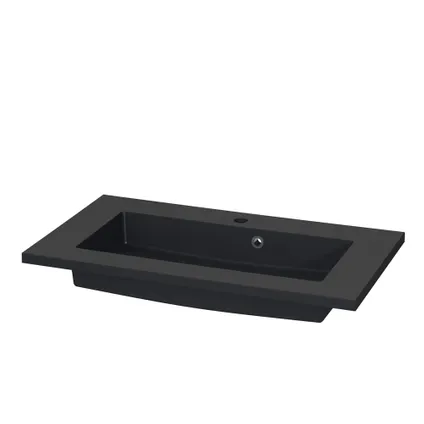 Ensemble meuble de salle de bain Tiger Loft 80cm avec 2 tiroirs chêne naturel avec lavabo Quadro noir mat 4