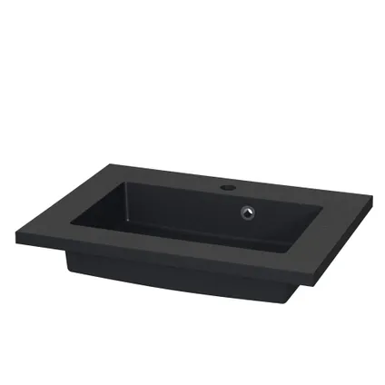 Ensemble meuble de salle de bain Tiger Loft 60cm avec 2 tiroirs chêne naturel avec lavabo Quadro noir mat 3