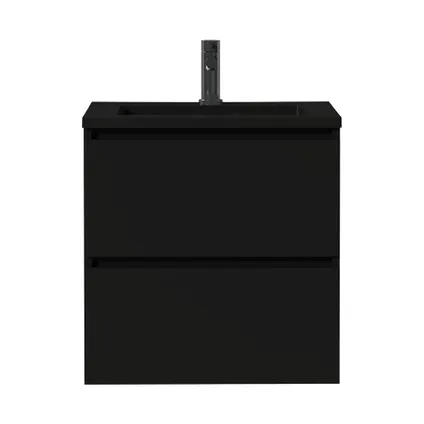 Tiger meubelset Loft 60cm met 2 lades mat zwart inclusief Quadro wastafel mat zwart 2