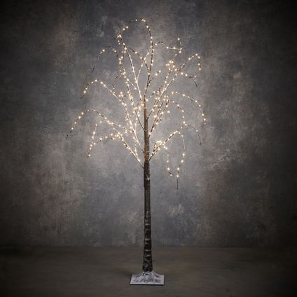 Éclairage de Noël branche de saule marron 320 LED blanc classique 150cm