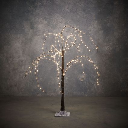 Éclairage de Noël branche de saule marron 240 LED blanc classique 120cm