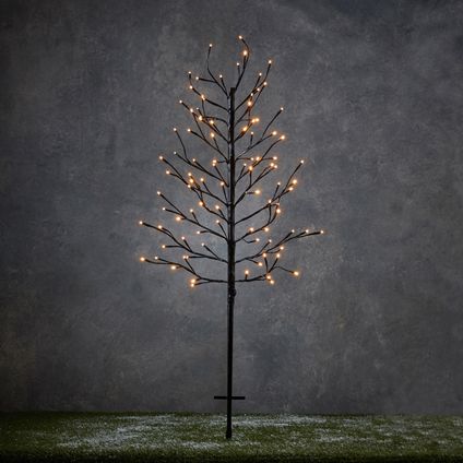 Kerstverlichting boom zwart 96 LED warm wit 80x121cm