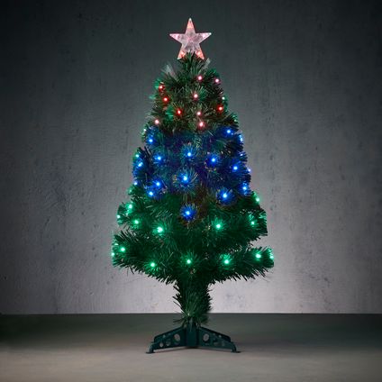 Kunstkerstboom met verlichting 95 meerkleurige LED-lampjes 90x48cm