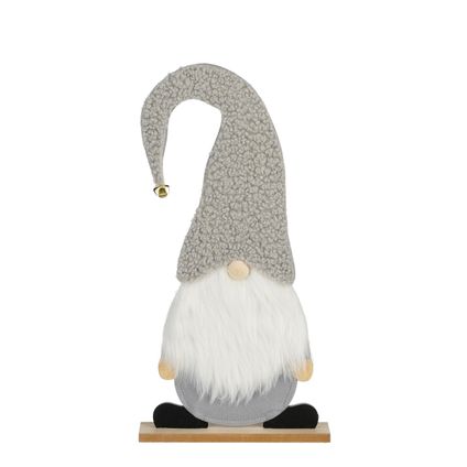 Figurine de Noël gnome gris FSC 26xb6xh51,5cm - 1 pièce