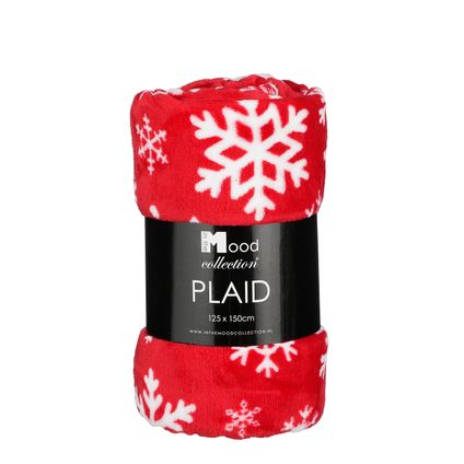 Plaid In the Mood Collection flocon de neige rouge l150xl125cm