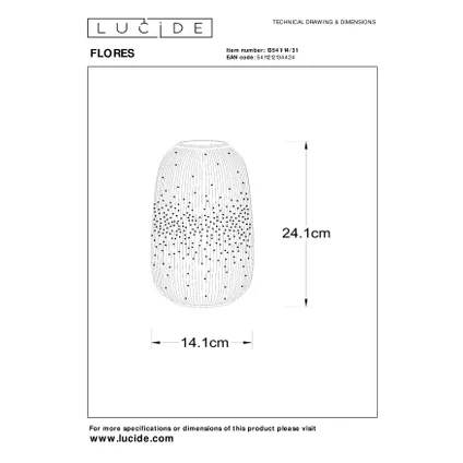 Lucide tafellamp Flores wit ⌀14,1cm E14 3