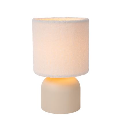 Lucide tafellamp Woolly beige ⌀16cm E14