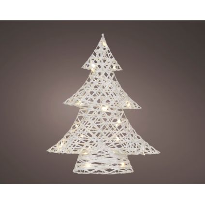 Éclairage de Noël LED Decoris sapin glitter blanc chaud 40cm